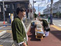 最初の休憩所は親子で準備